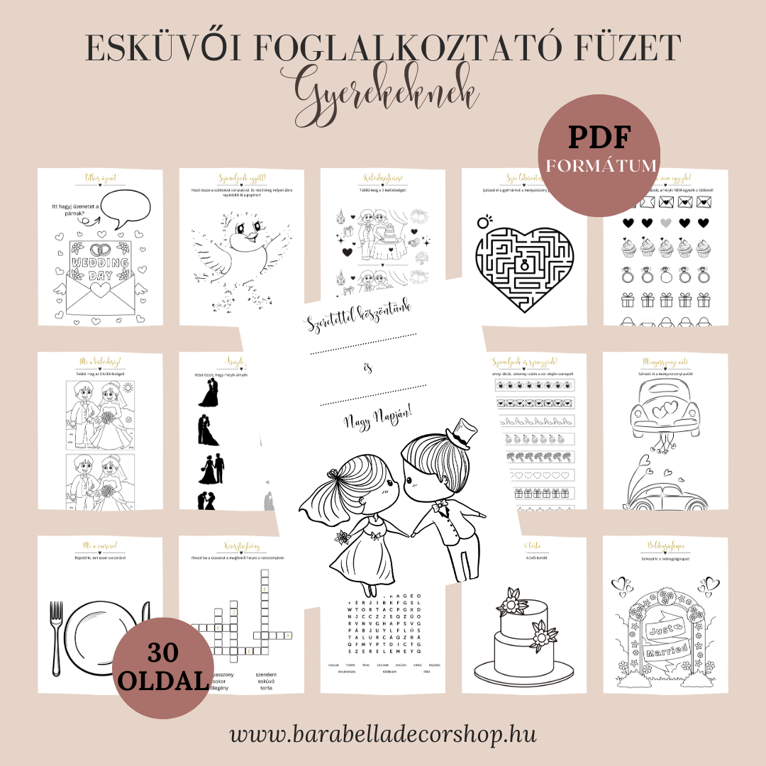 Esküvői foglalkoztató füzet gyerekeknek - Image 2