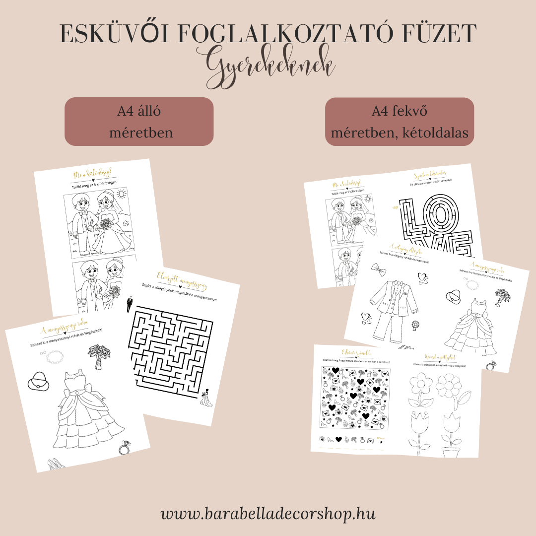 Esküvői foglalkoztató füzet gyerekeknek - Image 9
